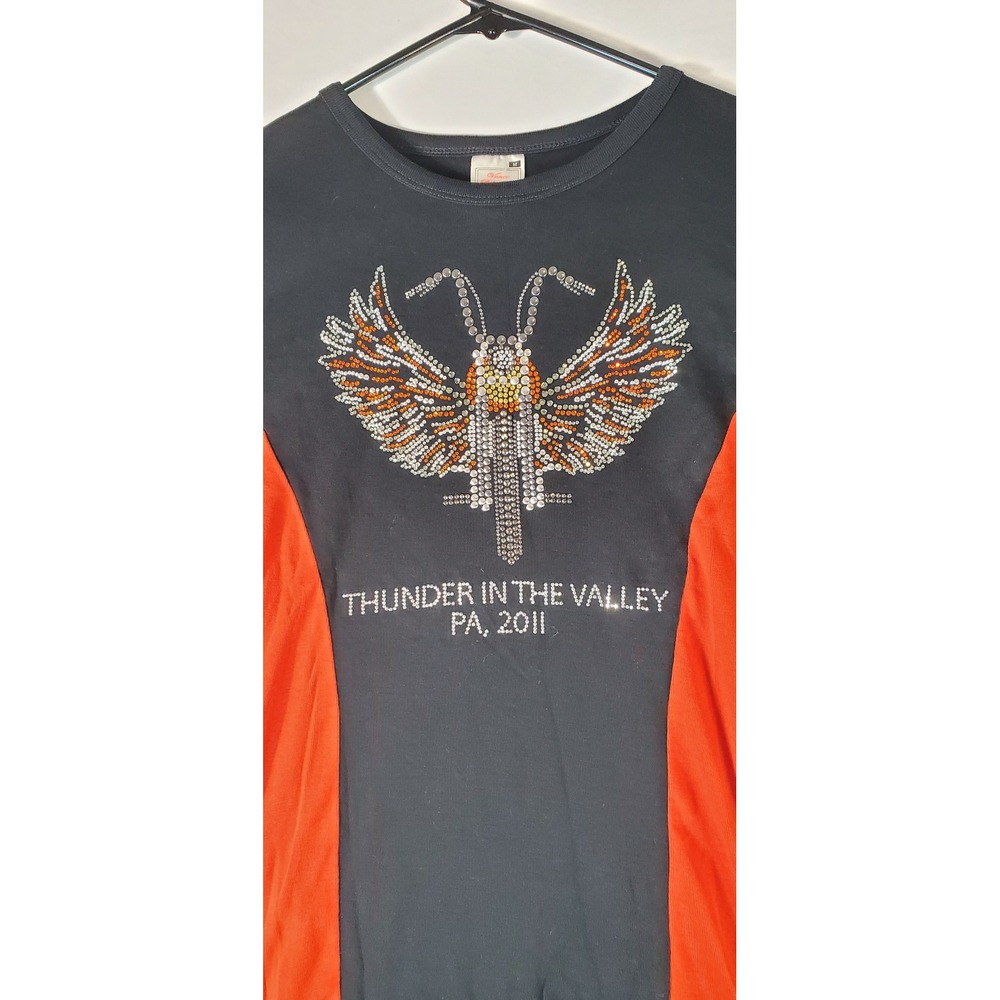 Vance Bikerwear Thunder in the Valley 2011 Rhinestone Long Sleeve form fitting - Picture 2 of 6